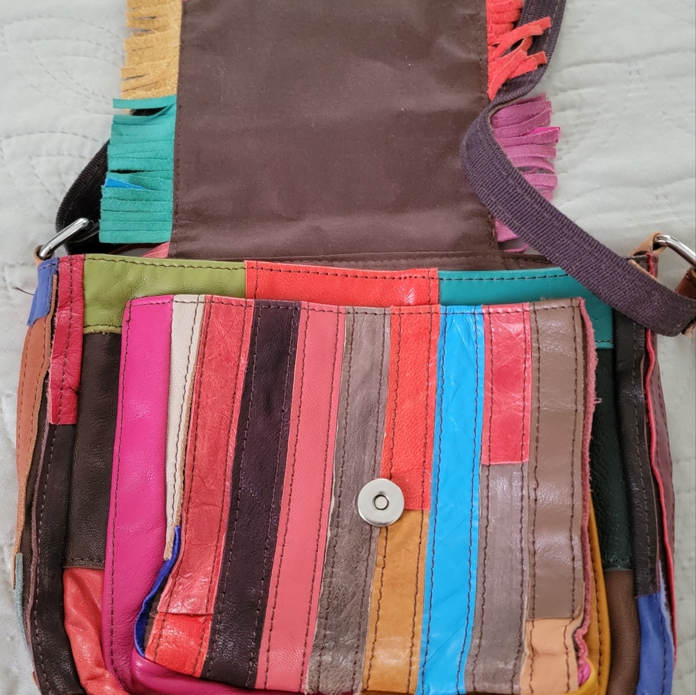 Patchwork purse with fringe - Picture 2 of 4